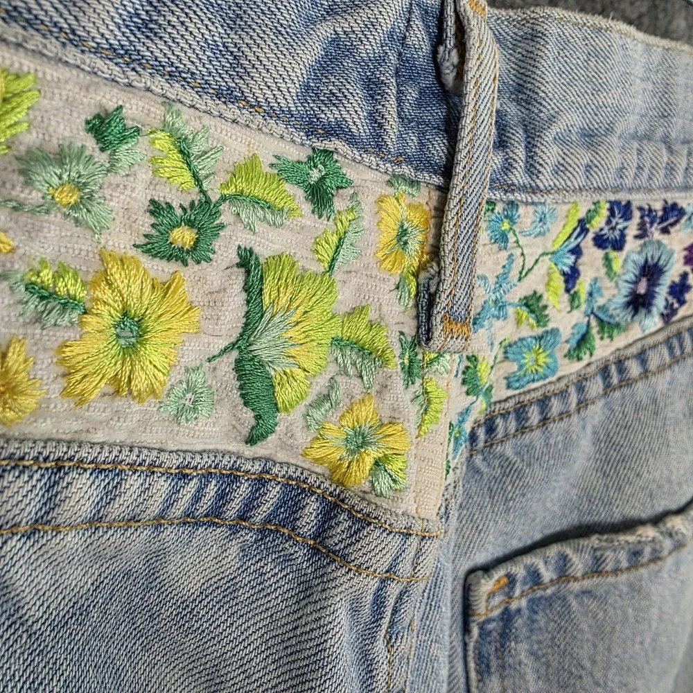 Citizens Of Humanity Jeans 27 Premium Vintage Button Fly Gia Rainbow Embroidered